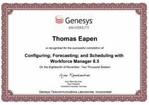 Genesys Workforce Manager Certificate